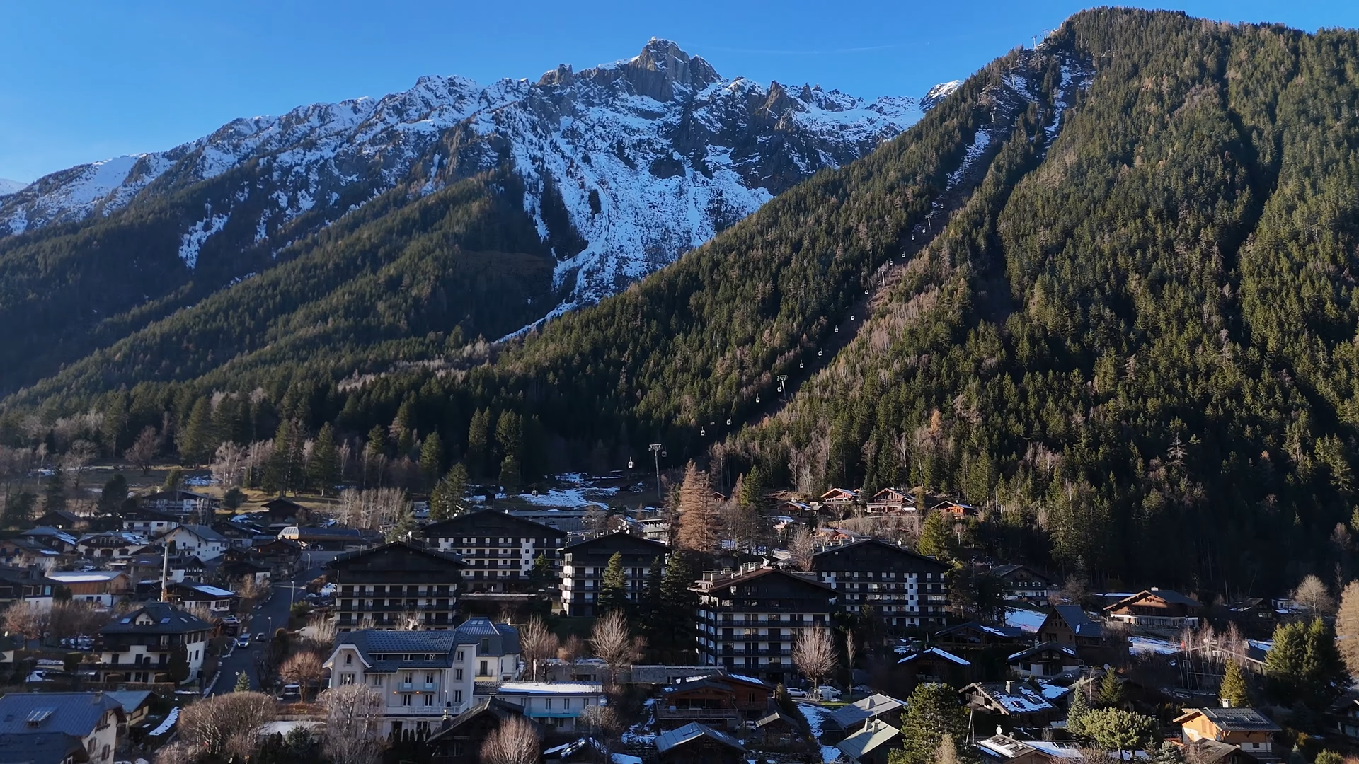 Chamonix valley and alpine peaks