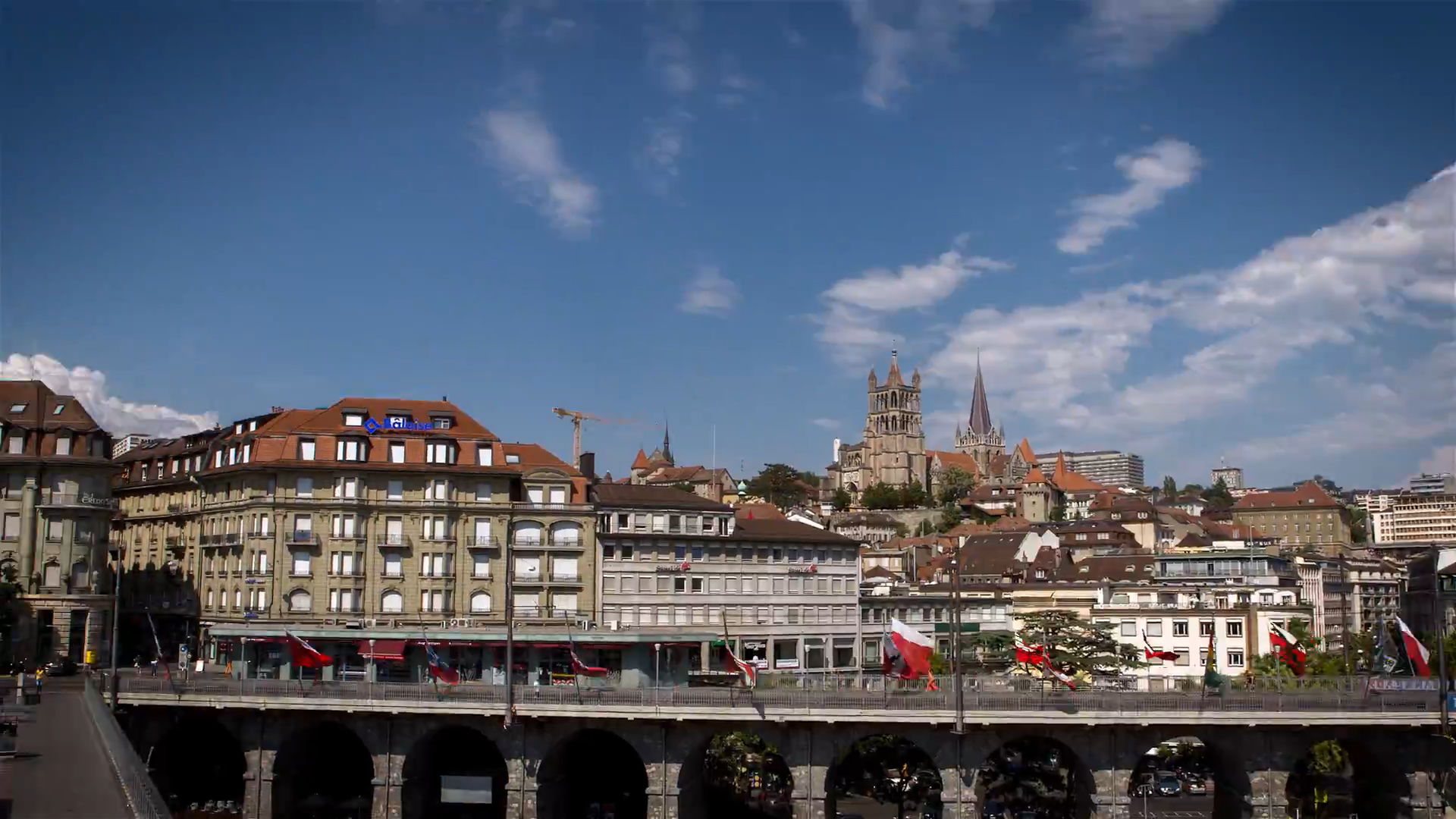 Lausanne skyline and cathedral