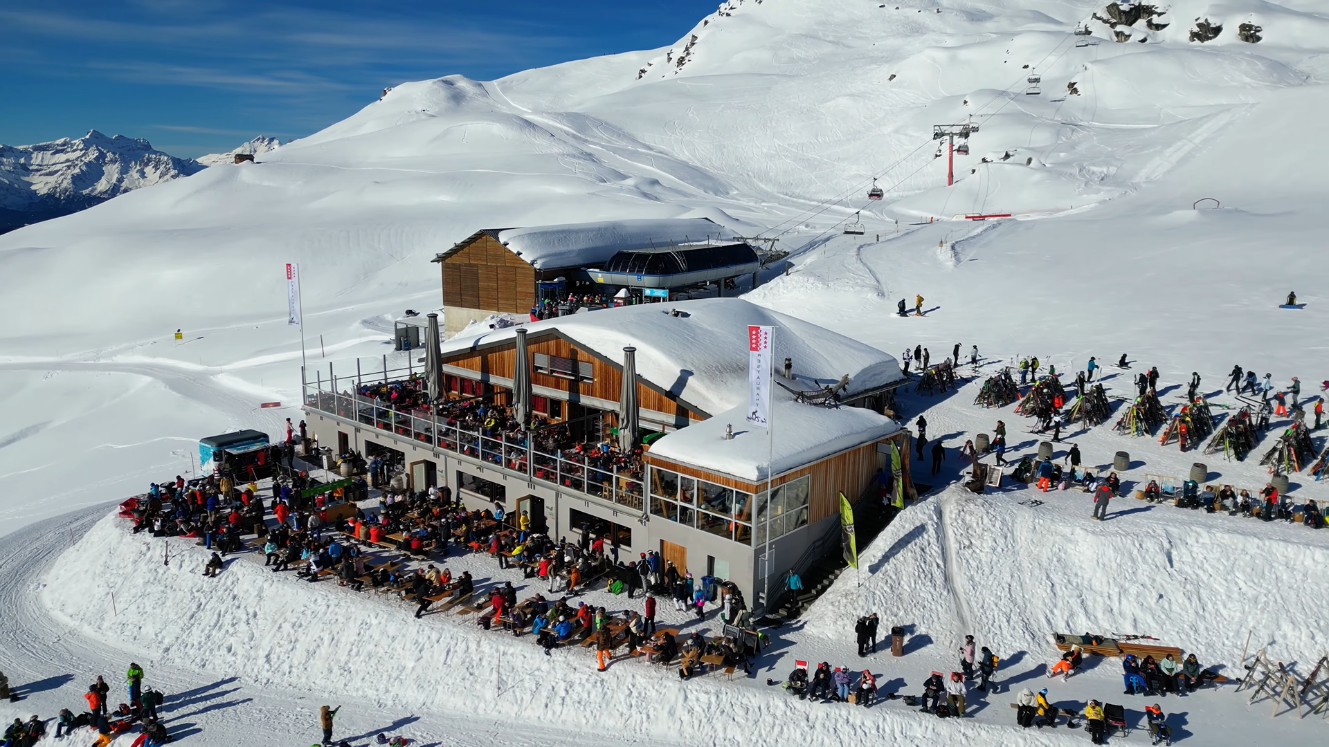 Mountain restaurant in Verbier ski area