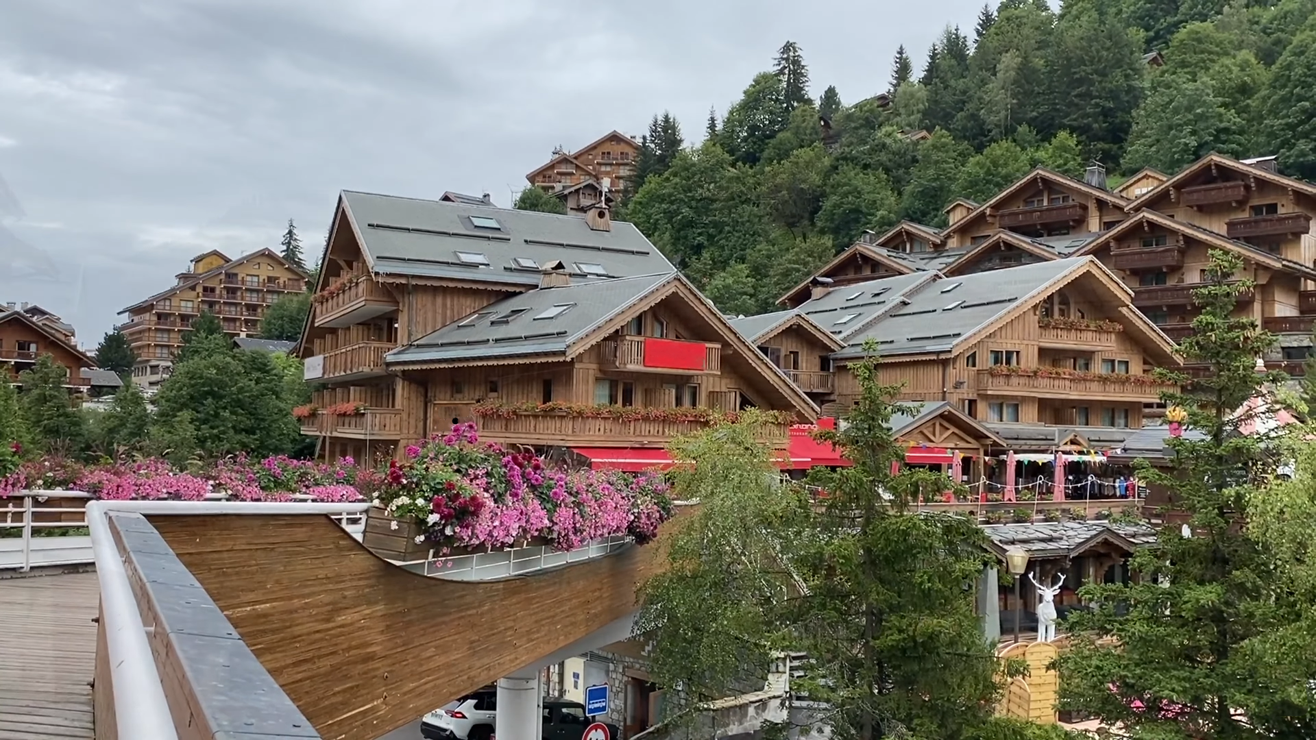 Summer view of Meribel chalets
