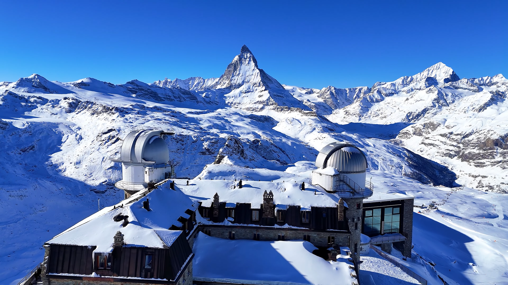 Matterhorn mountain and Gornergrat Observatory