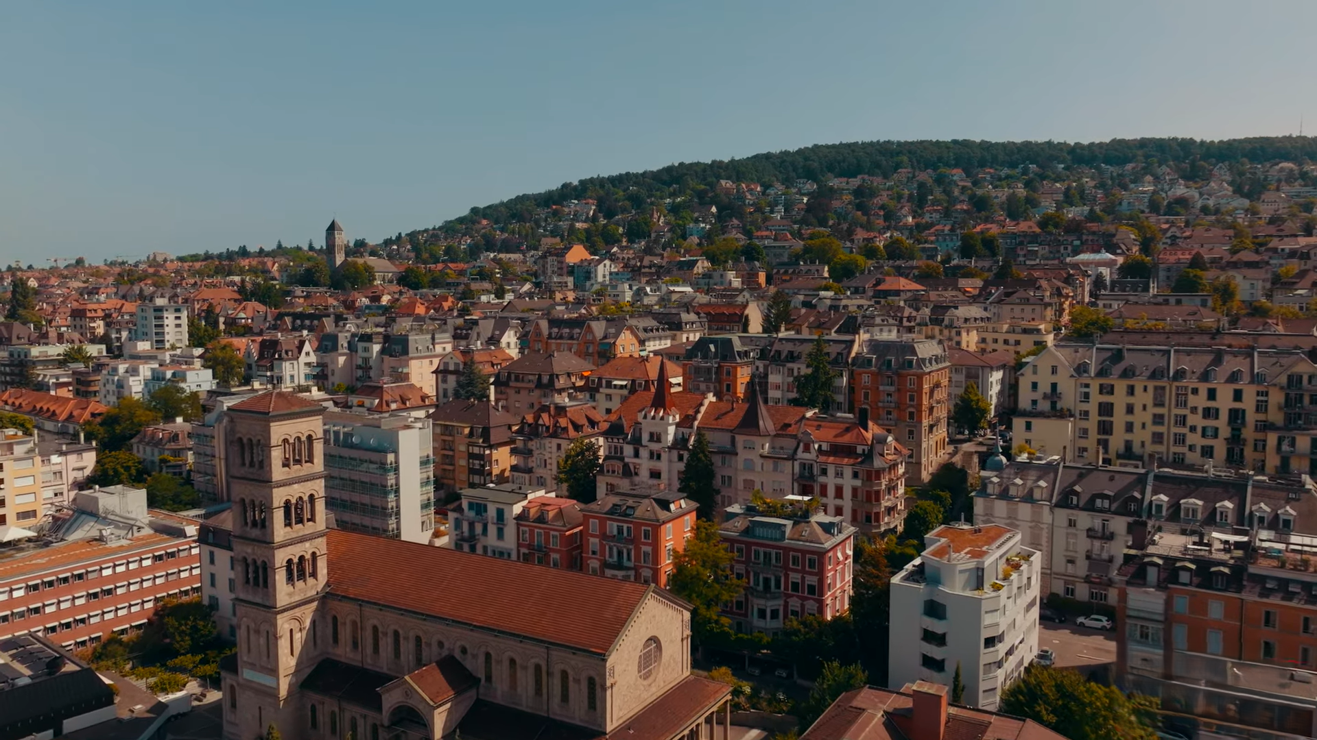 Zurich neighborhood with historic church